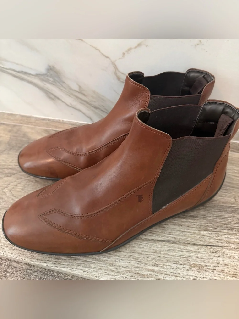 Tod's Men's Tan Leather Chukka Driving Boots Sz 10